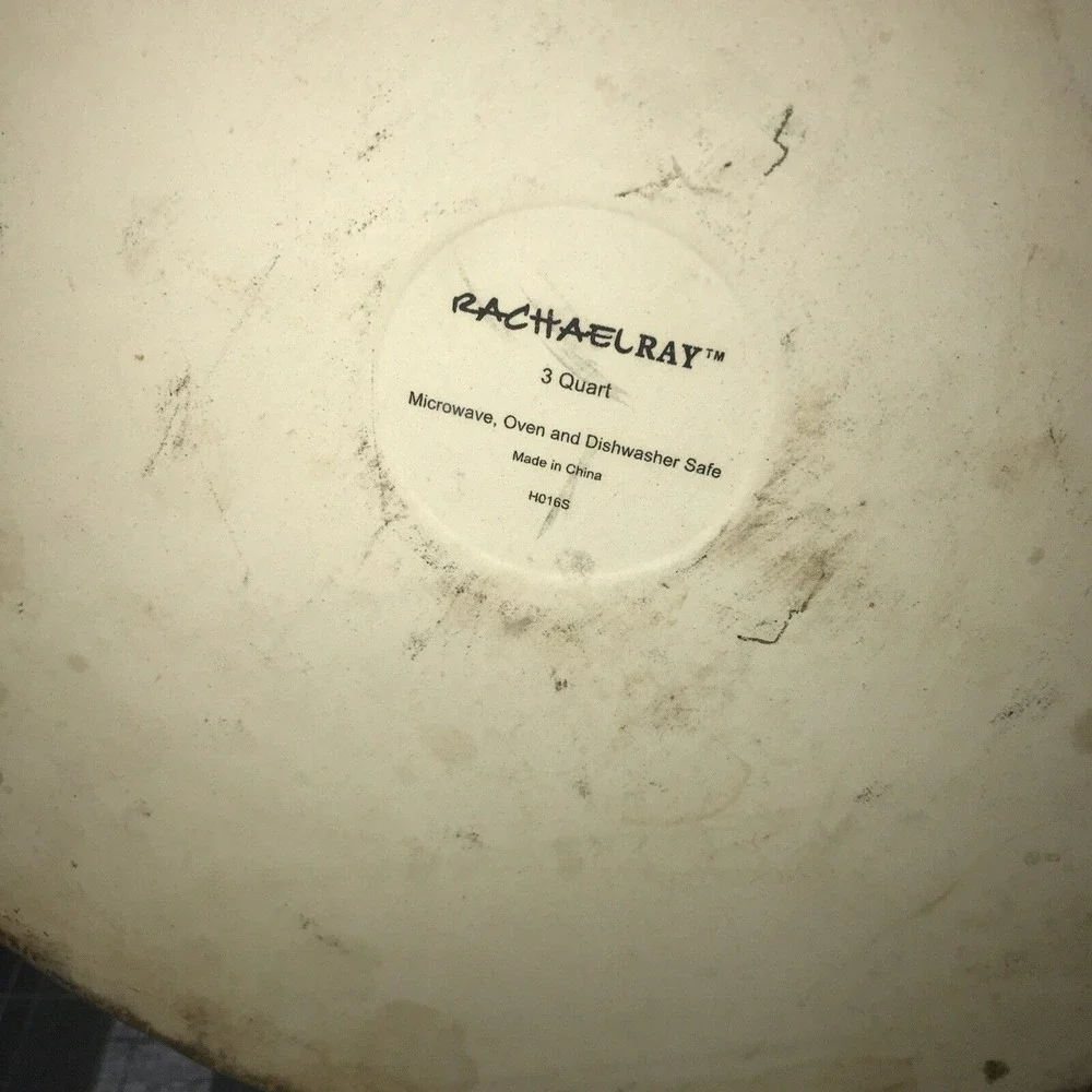 Rachael Ray Cucina Stoneware Casserole Dish 3‎ QT Beige Tall
